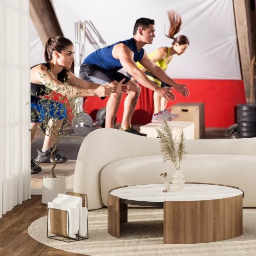 Sticker Springen oefeningen op een sportschool