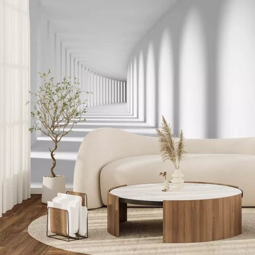 Fotobehang Witte 3D-gang