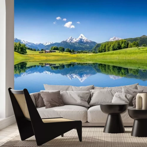 Fotobehang Uitzicht op bergen en natuur