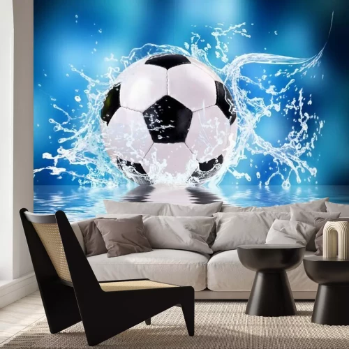 Fotobehang 3D voetbal in water