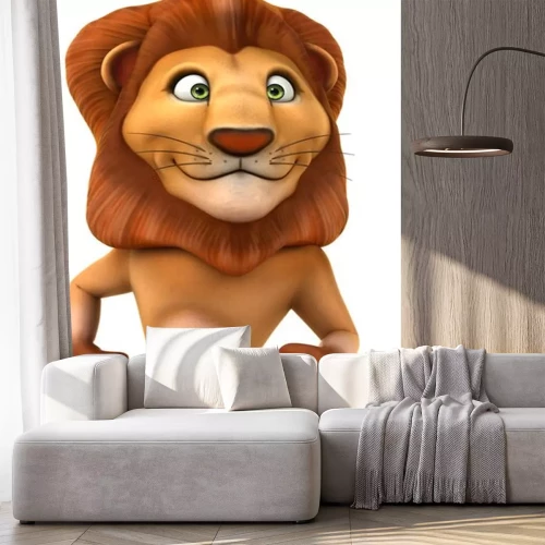 Sticker Bewegende leeuw op heldere achtergrond