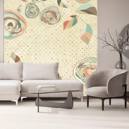 Sticker Romantische bloemen met uitstekende rozen. EPS 8