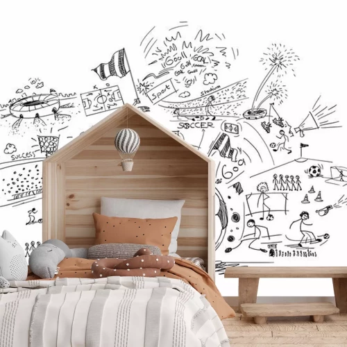 Sticker Voetbal doodle