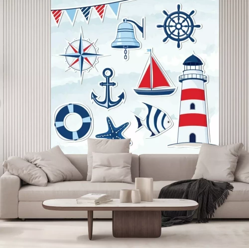 Sticker Zee-, strand- en marine-accenten