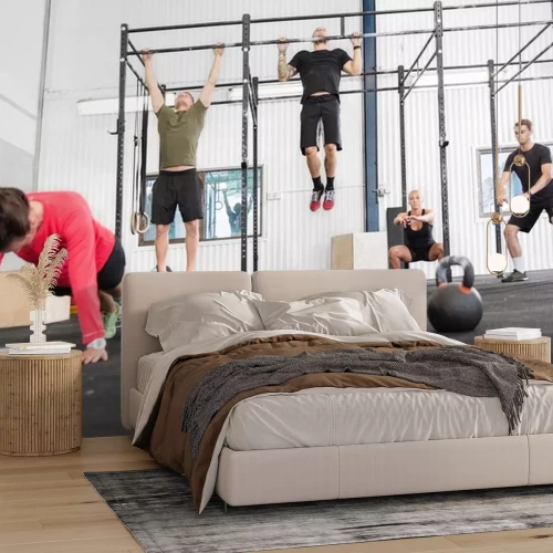 Sticker Crossfit groep traint verschillende oefeningen