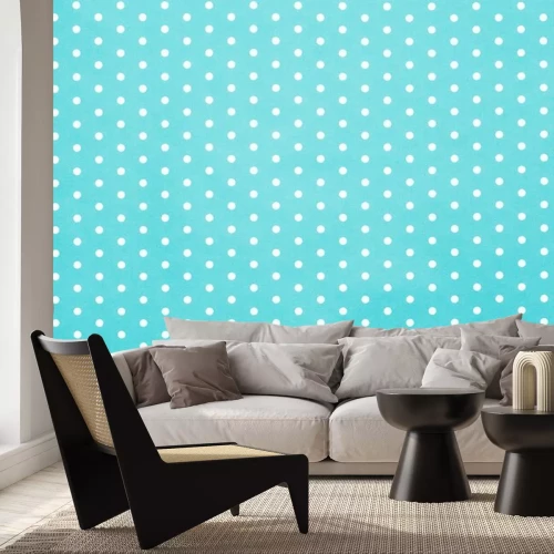 Sticker retro blauwe stip patroon