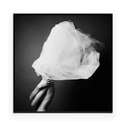 Poster Artistiek portret van een vrouw met een tulband.