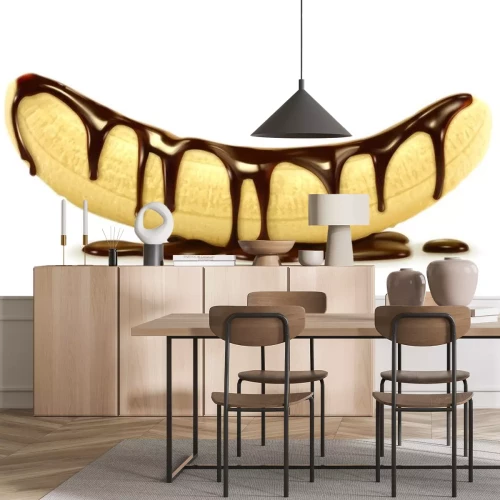 Sticker Banaan omhuld met gesmolten chocolade