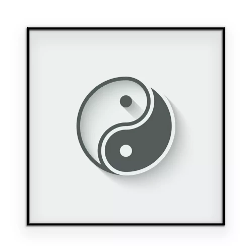 Poster Zwart-wit yin-yang symbool