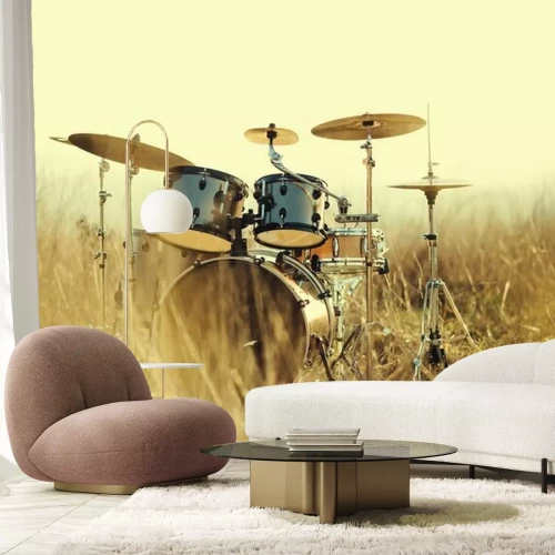 Fotobehang Drums in het veld