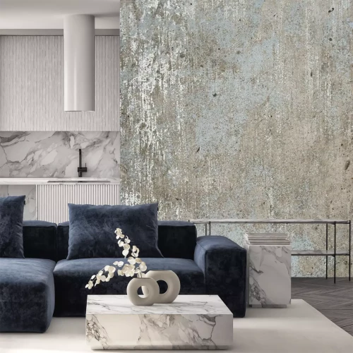 Fotobehang Gedempte beige en grijze betonnen muur