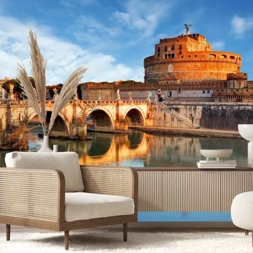 Fotobehang Sant'Angelo-brug in Rome