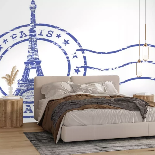 Sticker Shabby stempel met Eiffel toren - Bezienswaardigheden van Parijs