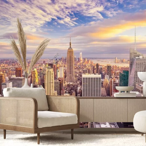 Fotobehang Zonsondergang in New York in Manhattan