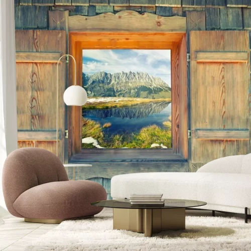 Fotobehang Uitzicht vanuit het raam