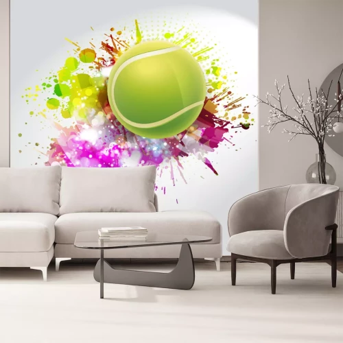 Fotobehang Tennisbal in 3D met abstractie