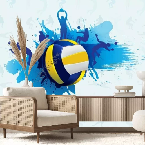 Sticker Een volleybal in een dynamisch schot