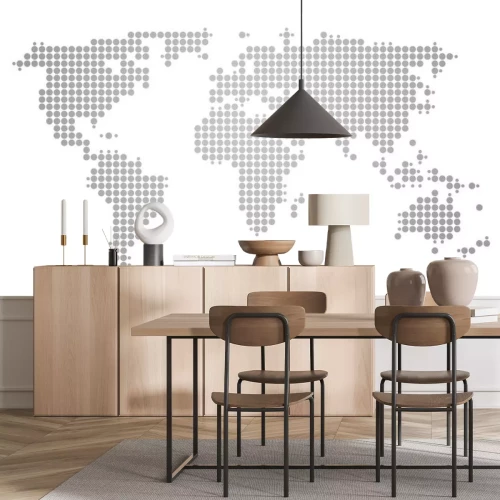 Sticker Kaart gestippelde kaart van de wereld ***