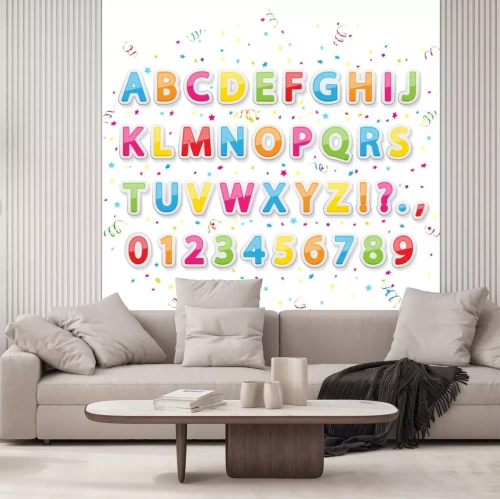 Sticker Een alfabet voor kinderen in feeststijl