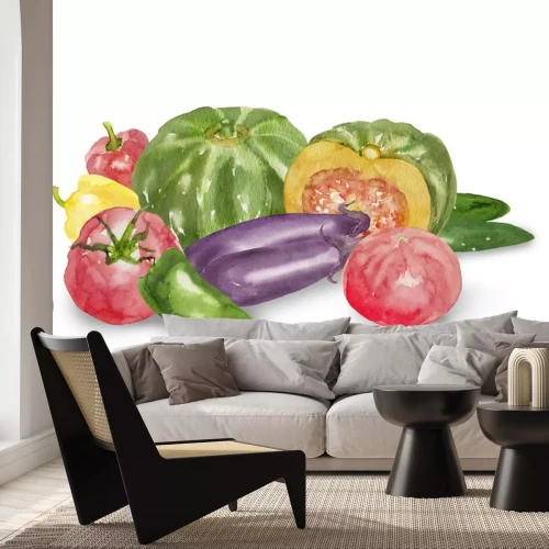 Sticker いろいろ な 夏 野菜 の 水彩 イラスト