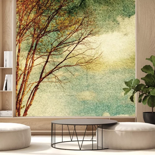 Sticker Retrostijl op een natuurfoto