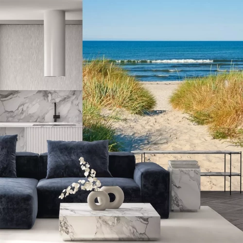 Fotobehang Afdaling naar het zeestrand