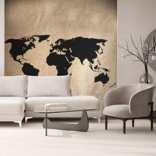 Sticker wereldkaart vintage patroon