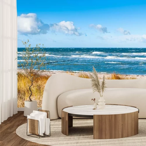 Fotobehang Planten op de duinen en de zee