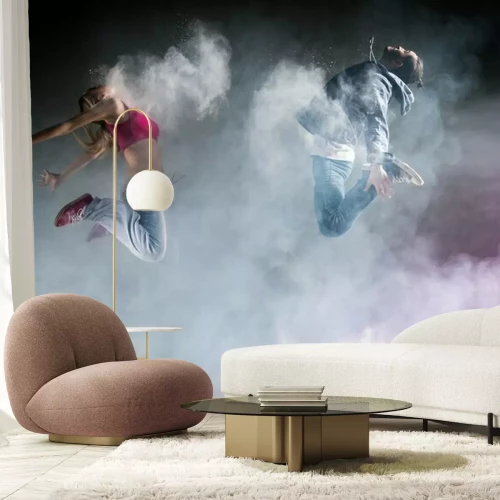 Fotobehang Dansers in een waas van rook
