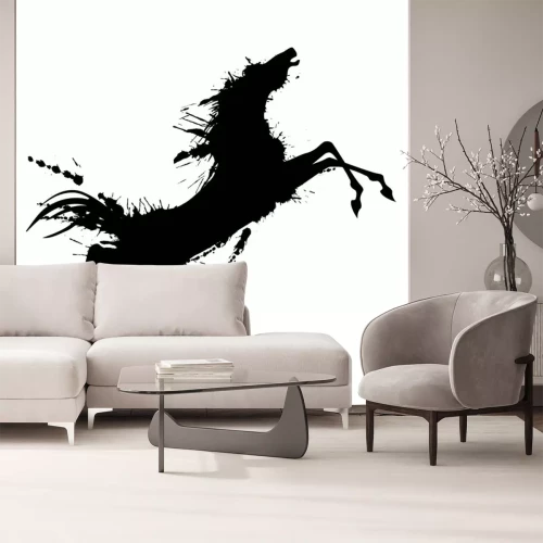 Sticker Grunge springpaard silhouet