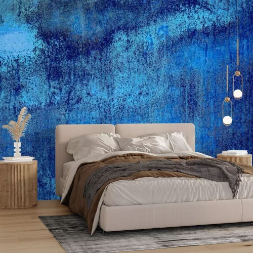 Fotobehang Blauwe muurtextuur