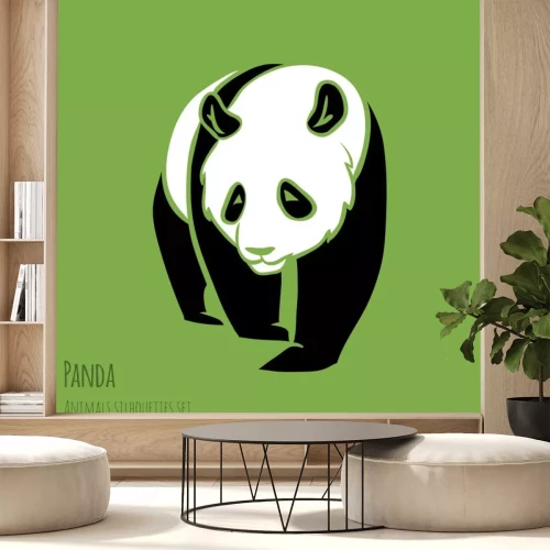 Sticker Set van vector Panda silhouetten