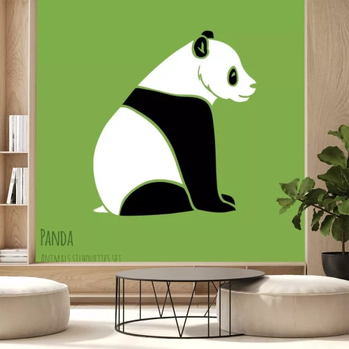 Sticker Set van vector Panda silhouetten