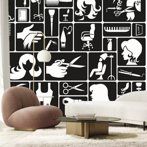 Fotobehang Kappers iconen