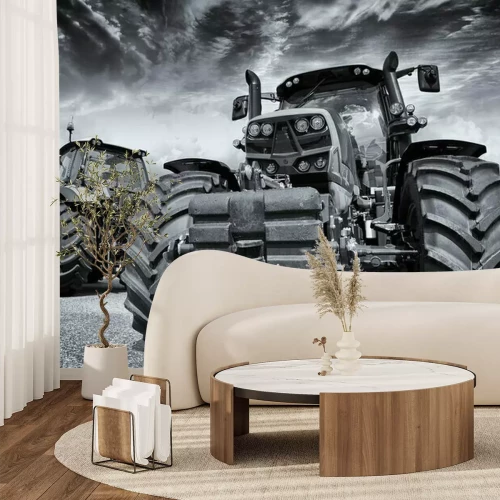 Fotobehang Enorme landbouwtractoren en banden