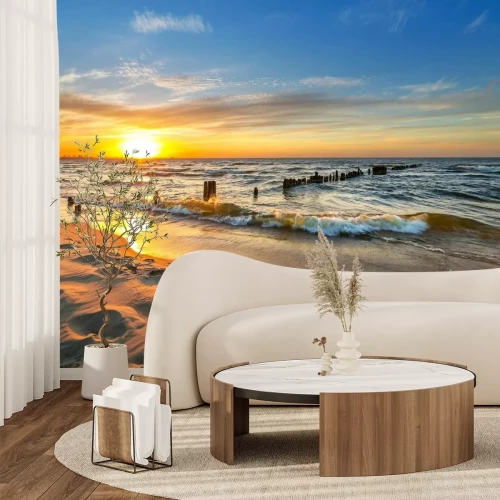 Fotobehang De zee bij zonsondergang