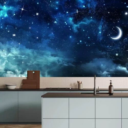 Fotobehang Sterrenhemel met de maan