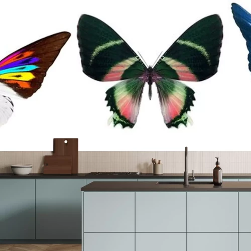 Sticker Vlinders in regenboogtinten