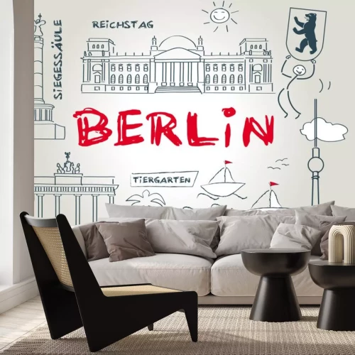 Sticker Berlijn, Wahrzeichen, illustratie