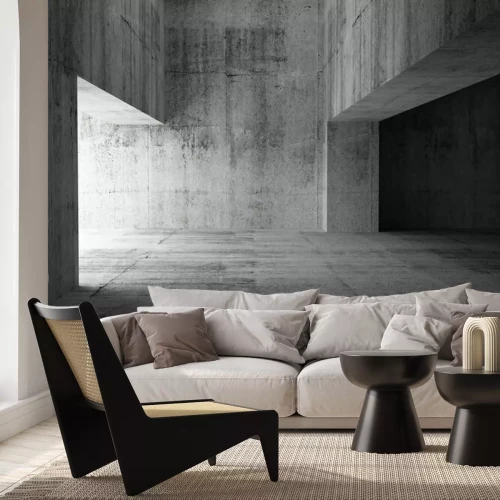 Fotobehang Betonnen ingang van het gebouw