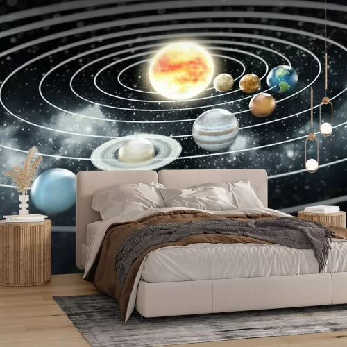 Fotobehang Realistisch 3D-zonnestelsel
