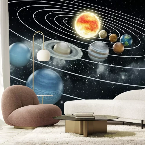 Fotobehang Illustratie van het zonnestelsel