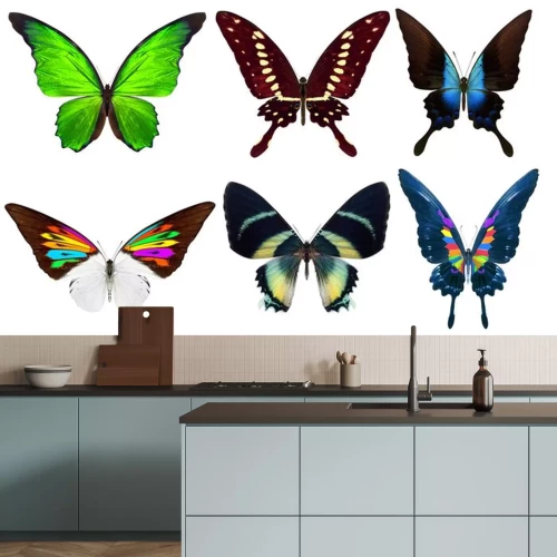 Sticker Schattige vlinders op een witte achtergrond