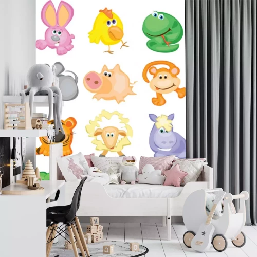 Sticker Kleurrijke afbeeldingen van verschillende soorten dieren