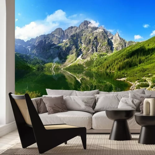 Sticker Oog van de zee meer in Tatra gebergte, Polen