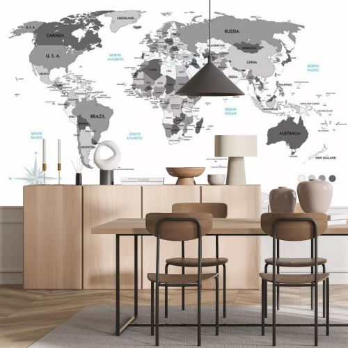 Sticker Politieke kaart van de wereld