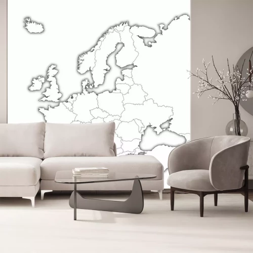 Fotobehang Witte kaart van Europa