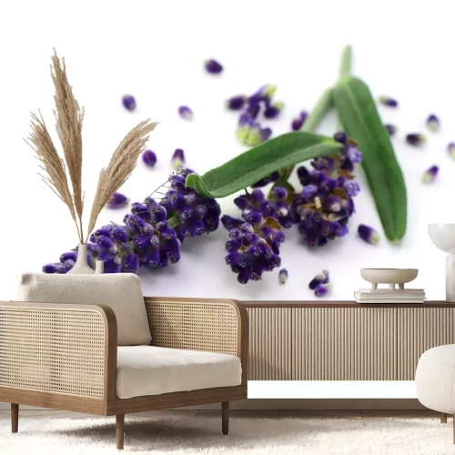 Sticker Lavendel en bestrooide bloemblaadjes