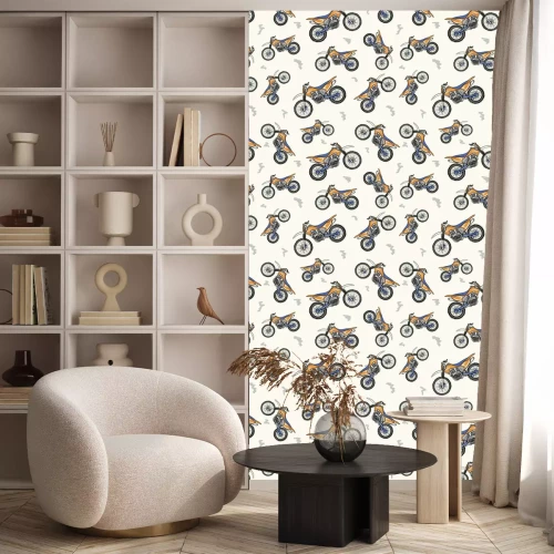 Behang Naadloze textuur met de moderne motorfiets