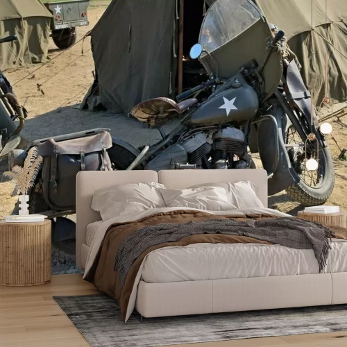 Fotobehang Groene Harley WLA